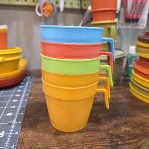 Vintage Margerine Plastic Mugs